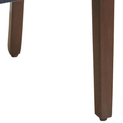 Fabric Upholstered Wooden Parson Dining Chair With Splayed Back Blue/Brown - Benzara 4 Fabric Upholstered Wooden Parson Dining Chair With Splayed Back Blue/Brown - Benzara - Image 2