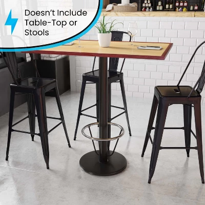 Flash Furniture 18'' Round Restaurant Table Base With 3'' Dia. Bar Height Column And Foot Ring 4 Flash Furniture 18'' Round Restaurant Table Base With 3'' Dia. Bar Height Column And Foot Ring - Image 2