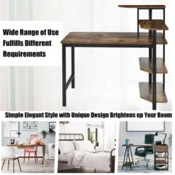 Costway Computer Desk Writing Study Table With Storage Shelves Home Office Rustic Brown 15 Costway Computer Desk Writing Study Table With Storage Shelves Home Office Rustic Brown -HOMCOM Sales Store GUEST 19fd6b44 1537 4f25 8caf e2e1a9890466