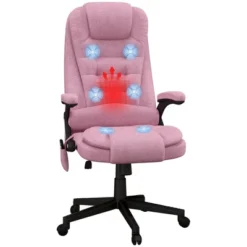 HOMCOM 6 Point Vibrating Massage Office Chair With Heat, Linen High Back Executive Office Chair With Reclining Backrest, Armrests -HOMCOM Sales Store GUEST 1a6a8c85 b3f9 4d75 98d9 3ee63bb7d337