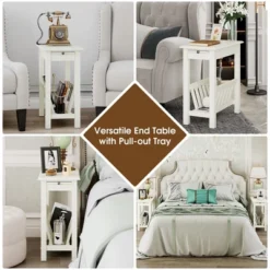 Tangkula Side Table End Table Nightstand W/ Bottom Storage Shelf & Rubber Wood Legs White 11 Tangkula Side Table End Table Nightstand W/ Bottom Storage Shelf & Rubber Wood Legs White -HOMCOM Sales Store GUEST 1adfa7d6 6651 4235 abbf 9b0a61c76789