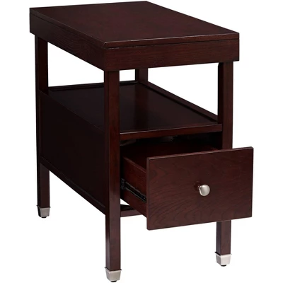 Elm Lane Farmhouse Rustic Espresso Wood Rectangular Accent Side End Table 15 1/4" X 26 1/4" With Drawer Dark Brown For Spaces Living Room Bedroom 7 Elm Lane Farmhouse Rustic Espresso Wood Rectangular Accent Side End Table 15 1/4" X 26 1/4" With Drawer Dark Brown For Spaces Living Room Bedroom - Image 5