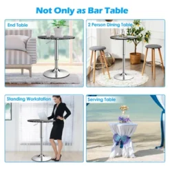 Costway Round Bistro Bar Table Height Adjustable 360-degree Swivel Black 14 Costway Round Bistro Bar Table Height Adjustable 360-degree Swivel Black -HOMCOM Sales Store GUEST 1b71916d a968 48ce a69d e7d207c74dd4