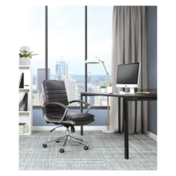 Mid Back Manager's Faux Leather Chair With Chrome Base - OSP Designs -HOMCOM Sales Store GUEST 1b71d23f 2ee4 48a3 b3fc 638567cf4529