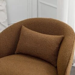 Boucle Upholstered Swivel Barrel Chair - Kinwell -HOMCOM Sales Store GUEST 1cf3e81e 3ca0 4640 822c 8aa57bda9ae7