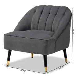 Ellard Velvet Fabric Upholstered Two-Tone Wood Accent Chair Gray/Dark Brown - Baxton Studio 23 Ellard Velvet Fabric Upholstered Two-Tone Wood Accent Chair Gray/Dark Brown - Baxton Studio -HOMCOM Sales Store GUEST 1d0b69d8 9747 4b3d 9cfb c015a54ec4ef