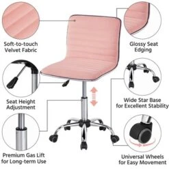 Yaheetech Velvet Low Back Armless Desk Chair Office Chair With Wheels -HOMCOM Sales Store GUEST 1d525fb1 35e7 4380 8bec bb2a2d4d26ec