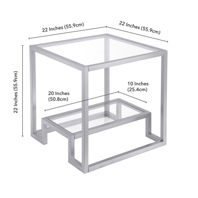 Metal Double Cross Legged Side Table In Nickel - Henn&Hart 8 Metal Double Cross Legged Side Table In Nickel - Henn&Hart - Image 6