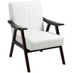 HOMCOM Accent Chair With Softness & Support, Upholstered Arm Chair For Living Room Furniture, Comfy Chair For Bedroom, Living Room Chair, Cream White -HOMCOM Sales Store GUEST 1f358699 78ad 4f80 9f24 d6fde7b7a33a