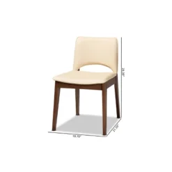 2pc Afton Faux Leather Upholstered And Wood Dining Chair Set - Baxton Studio -HOMCOM Sales Store GUEST 2012e74b 56b8 42de 87ca 1564aee578ed