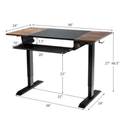 Costway 48'' Electric Sit To Stand Desk Adjustable Workstation W/ Keyboard Tray -HOMCOM Sales Store GUEST 20d52c05 6979 4e84 93f4 3b6a93bdb131