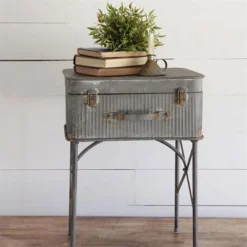Distressed Metal Suitcase Side/End Table - Foreside Home And Garden -HOMCOM Sales Store GUEST 2145add0 c612 44e1 b998 890e1354dfb3