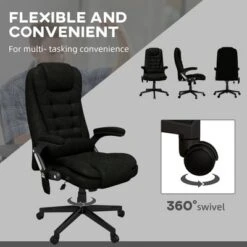 HOMCOM 6 Point Vibrating Massage Office Chair With Heat, Linen High Back Executive Office Chair With Reclining Backrest, Armrests -HOMCOM Sales Store GUEST 23ec81a8 00c5 4a09 b336 6b4b0217471a