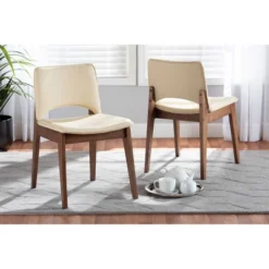 2pc Afton Faux Leather Upholstered And Wood Dining Chair Set - Baxton Studio -HOMCOM Sales Store GUEST 24c3eccd 2a9b 4d01 a586 860e1055bfee