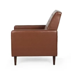 Mervynn Mid-Century Modern Button Tufted Recliner Cognac Brown/Dark Espresso - Christopher Knight Home -HOMCOM Sales Store GUEST 24e8c7f6 6d02 47b7 a9d5 9f175cee1b3e