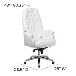 Flash Furniture High Back Traditional Tufted White LeatherSoft Multifunction Executive Swivel Ergonomic Office Chair With Arms 13 Flash Furniture High Back Traditional Tufted White LeatherSoft Multifunction Executive Swivel Ergonomic Office Chair With Arms -HOMCOM Sales Store GUEST 253316d1 239a 4463 b564 5a9f2fe8e73d