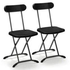Costway 2-Pack Folding Chair With Metal Curved Feet Wide Seat & Ergonomic Backrest Black/White -HOMCOM Sales Store GUEST 259f9fa3 a6ff 456f b6bd d05f08a480e3