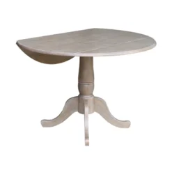 Nathaniel Round Dual Drop Leaf Pedestal Table Gray Taupe - International Concepts -HOMCOM Sales Store GUEST 26239f2d 4c01 4570 99c5 aab67786d9bb