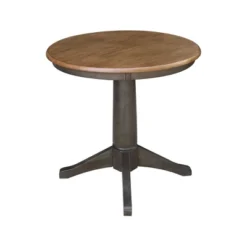 Stacy Round Top Pedestal Table Hickory Brown - International Concepts