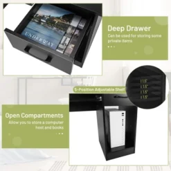 Costway 22" Wide Computer Desk Writing Study Laptop Table W/ Drawer & Keyboard Tray WhiteBlack -HOMCOM Sales Store GUEST 272de42d b4c6 4313 856d 58fbc4b3447b