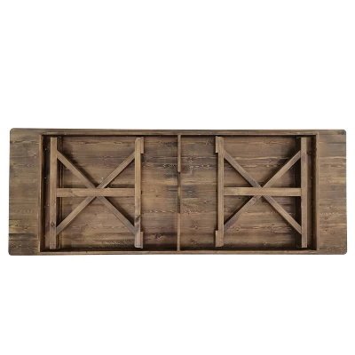 Flash Furniture HERCULES 9' X 40" Rectangular Solid Pine Folding Farm Table With X Legs 11 Flash Furniture HERCULES 9' X 40" Rectangular Solid Pine Folding Farm Table With X Legs - Image 9