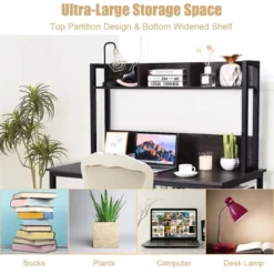 Costway Computer Desk With Hutch Bookshelf Study Wrting Desk Space Saving -HOMCOM Sales Store GUEST 27c049d7 2dc6 4b07 bfe1 23e824141c53