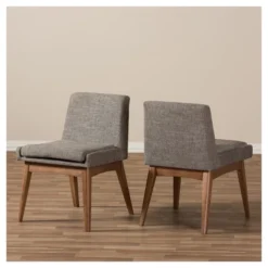 Set Of 2 Nexus Mid - Century Modern Wood Finishing And Fabric Upholstered Dining Side Chair Gravel/Walnut Brown - Baxton Studio 10 Set Of 2 Nexus Mid - Century Modern Wood Finishing And Fabric Upholstered Dining Side Chair Gravel/Walnut Brown - Baxton Studio -HOMCOM Sales Store GUEST 2b8ae264 c656 4391 9e5e 5e7178814403