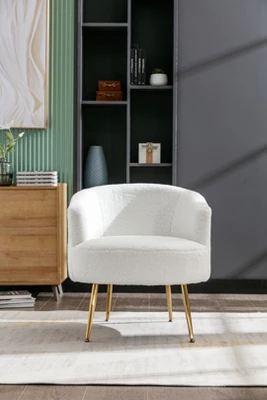 Armchair Accent Tub Barrel Chair With Gold Metal Legs-ModernLuxe 3 Armchair Accent Tub Barrel Chair With Gold Metal Legs-ModernLuxe