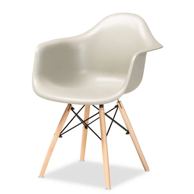 4pc Galen Plastic And Wood Dining Chair Set - Baxton Studio 3 4pc Galen Plastic And Wood Dining Chair Set - Baxton Studio