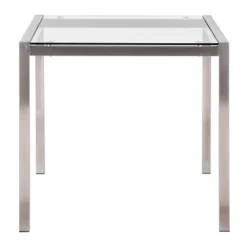32" Fuji Square Dining Table Glass/Steel Clear - LumiSource -HOMCOM Sales Store GUEST 2dc2d302 e13b 475e a5c9 106be5e49411