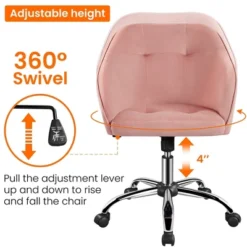 Yaheetech Velvet Desk Chair For Home Office, Soft Height Adjustable 360° Swivel Computer Chair -HOMCOM Sales Store GUEST 2e42f0c9 d253 4755 a7bf 96de2f0e68e3