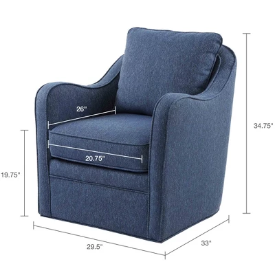Mitchell Wide Seat Swivel Armchair - Madison Park 9 Mitchell Wide Seat Swivel Armchair - Madison Park - Image 7