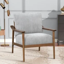 Retro Accent Chair With Solid Wood Frame And Vertical Slatted Back-ModernLuxe 33 Retro Accent Chair With Solid Wood Frame And Vertical Slatted Back-ModernLuxe -HOMCOM Sales Store GUEST 2f4f46eb 2fcc 4487 8cc8 33f2bf5173ea 1