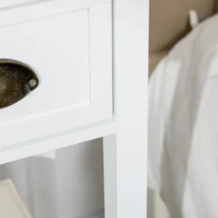 HOMCOM 2-Tier Side Table With Drawer, Narrow End Table With Bottom Shelf, For Living Room Or Bedroom, Set Of 2, White -HOMCOM Sales Store GUEST 2f7f3cca 99a0 46af 88f3 5f471bb4c375