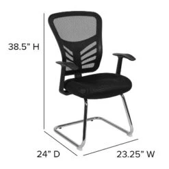 Flash Furniture Black Mesh Side Reception Chair With Chrome Sled Base -HOMCOM Sales Store GUEST 2fbbc613 6859 4405 9ccd 8779b0b39cd3