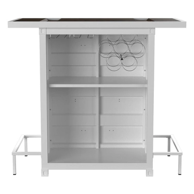 Locust Bar Table With Seven Color LED Strip White - HOMES: Inside + Out 4 Locust Bar Table With Seven Color LED Strip White - HOMES: Inside + Out - Image 2