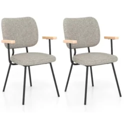 Costway Set Of 2 Modern Linen Fabric Dining Chairs Padded Kitchen Accent Armchair Grey/Orange -HOMCOM Sales Store GUEST 30389a5f d068 4f49 a0f8 71467ef4fc18