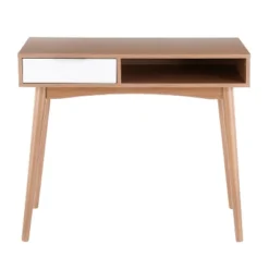 Pebble Contemporary Computer Desk Wood Natural/White - LumiSource -HOMCOM Sales Store GUEST 30592b17 3bfb 4633 a521 19f787a986ff