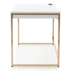 Paylen 2 Drawer Desk With USB Port White/Copper - MiBasics -HOMCOM Sales Store GUEST 31d06e64 3c94 479b a35d 48f4c17f6861