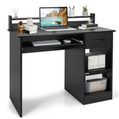 Costway 22" Wide Computer Desk Writing Study Laptop Table W/ Drawer & Keyboard Tray WhiteBlack -HOMCOM Sales Store GUEST 31dd557e 5eea 4fa4 8f50 09e0e48904e5
