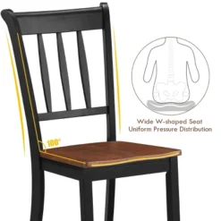 Costway Set Of 2 Wood Dining Chair High Back Kitchen Whitesburg Side Chair BlackWhite -HOMCOM Sales Store GUEST 31e1e530 25e9 45eb b23a 9385a2f20a3b