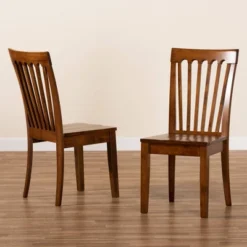 2pc Minette Wood Dining Chair Set - Baxton Studio -HOMCOM Sales Store GUEST 333b5825 4b33 419b 8686 f1f8e337dcbe