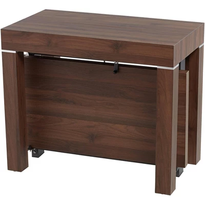 55 Downing Street Modern Distressed Walnut Wood Rectangular Dining Table 59 1/4" X 35 1/2" Brown 2-Leaf Extension For Spaces Living Room Dining Room 8 55 Downing Street Modern Distressed Walnut Wood Rectangular Dining Table 59 1/4" X 35 1/2" Brown 2-Leaf Extension For Spaces Living Room Dining Room - Image 6