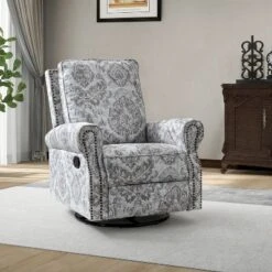 Pablo Traditional-normal Manual Swivel Glider Recliner With Nailhead Trims For Living Room | KARAT HOME -HOMCOM Sales Store GUEST 33c87108 5030 4568 a617 6a777eba134a