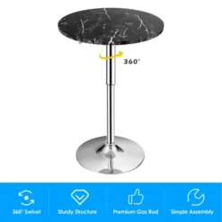 Costway Round Bistro Bar Table Height Adjustable 360-degree Swivel Black 15 Costway Round Bistro Bar Table Height Adjustable 360-degree Swivel Black -HOMCOM Sales Store GUEST 33eb81fa c9b1 48ad 8912 cfae5194cb66