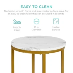 Best Choice Products 16in Faux Marble Modern Round Living Room Accent Side Table W/ Metal Frame 13 Best Choice Products 16in Faux Marble Modern Round Living Room Accent Side Table W/ Metal Frame -HOMCOM Sales Store GUEST 351624e3 8327 4240 8993 06a684657a00