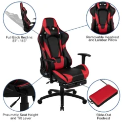 Flash Furniture X30 Gaming Chair Racing Office Ergonomic Computer Chair With Fully Reclining Back And Slide-Out Footrest In Red LeatherSoft 20 Flash Furniture X30 Gaming Chair Racing Office Ergonomic Computer Chair With Fully Reclining Back And Slide-Out Footrest In Red LeatherSoft -HOMCOM Sales Store GUEST 3550221b 1ec4 4f86 bd2c 548c67808f8e