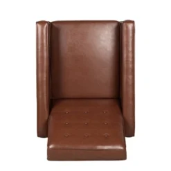 Mervynn Mid-Century Modern Button Tufted Recliner Cognac Brown/Dark Espresso - Christopher Knight Home -HOMCOM Sales Store GUEST 35aabef8 04db 44fe a0f6 ea4044265993