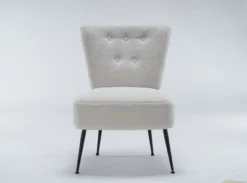 Tufted Back Teddy Fabric Slipper Chair Accent Chair-ModernLuxe -HOMCOM Sales Store GUEST 35c5cc0f dc28 460b 8961 3323343c65ad
