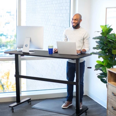 Tranzendesk Standing Desk With Clamp-On Shelf - 55" Sit To Stand Workstation With 55” Monitor Stand - White - Stand Steady 12 Tranzendesk Standing Desk With Clamp-On Shelf - 55" Sit To Stand Workstation With 55” Monitor Stand - White - Stand Steady - Image 10